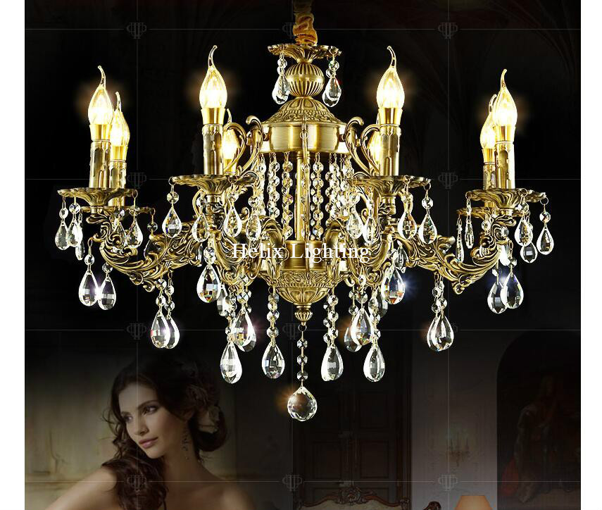 newly modern lustres brass crystal chandelier zinc alloy k9 crystal ceiling chandelier lighting with 5/6/8 arms