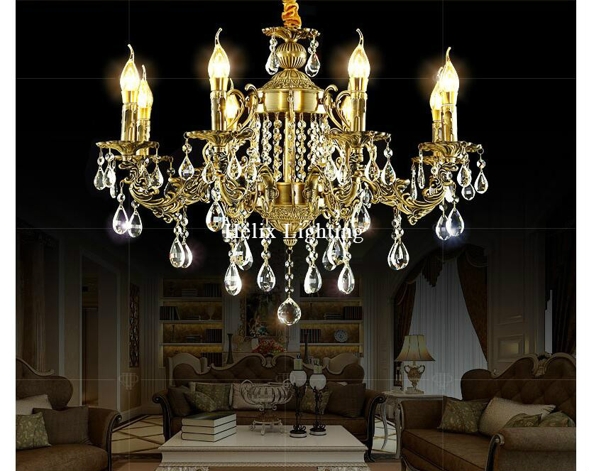 newly modern lustres brass crystal chandelier zinc alloy k9 crystal ceiling chandelier lighting with 5/6/8 arms