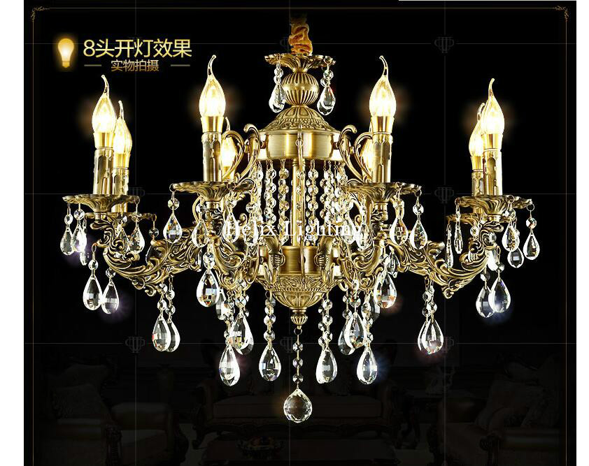 newly modern lustres brass crystal chandelier zinc alloy k9 crystal ceiling chandelier lighting with 5/6/8 arms