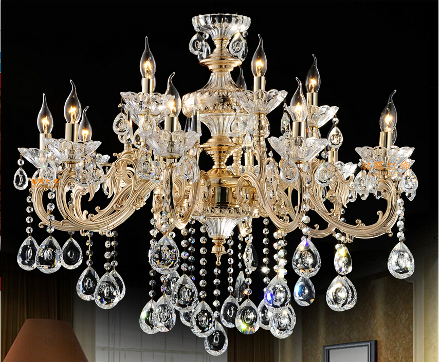 noble luxurious k9 crystal chandelier 6l/8l/15l/1w/2w arms class a k9 lustres de chandeliers ac guaranteed