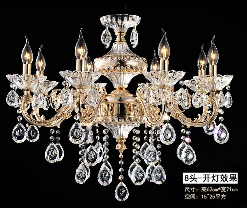 noble luxurious k9 crystal chandelier 6l/8l/15l/1w/2w arms class a k9 lustres de chandeliers ac guaranteed