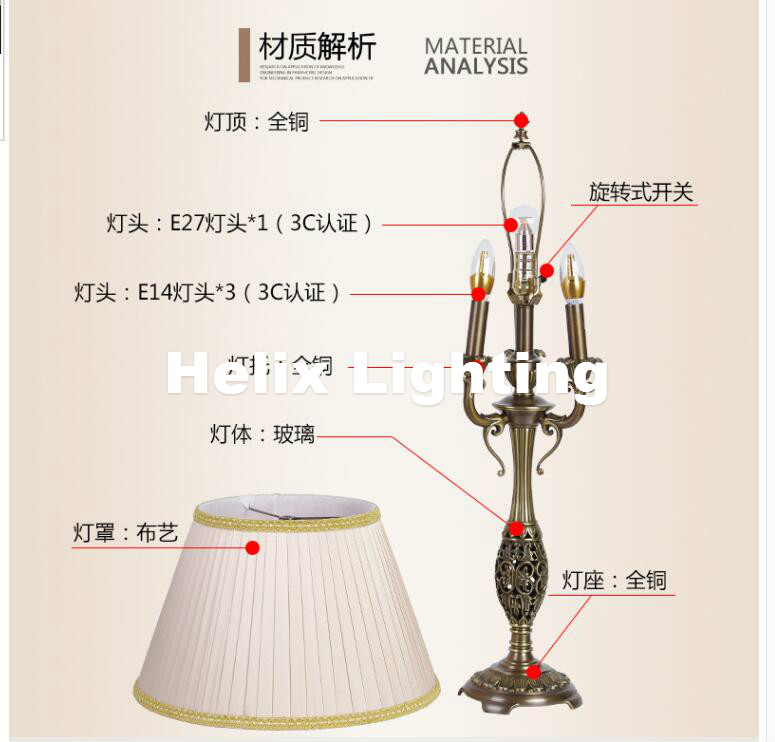 nordic vintage e14 led d430mm h830mm bronze fully table light desk light decoration table lamp ac guaranteed