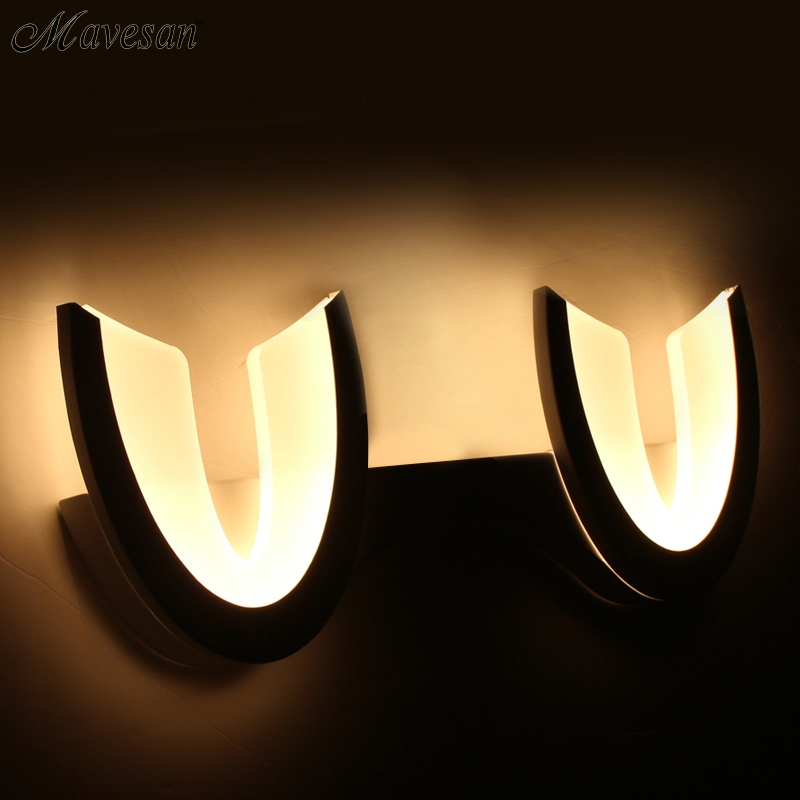 novelty led wall lamp lights with inner light for bathroom bedroom 8w/16w wall sconce white indoor lighting lamp