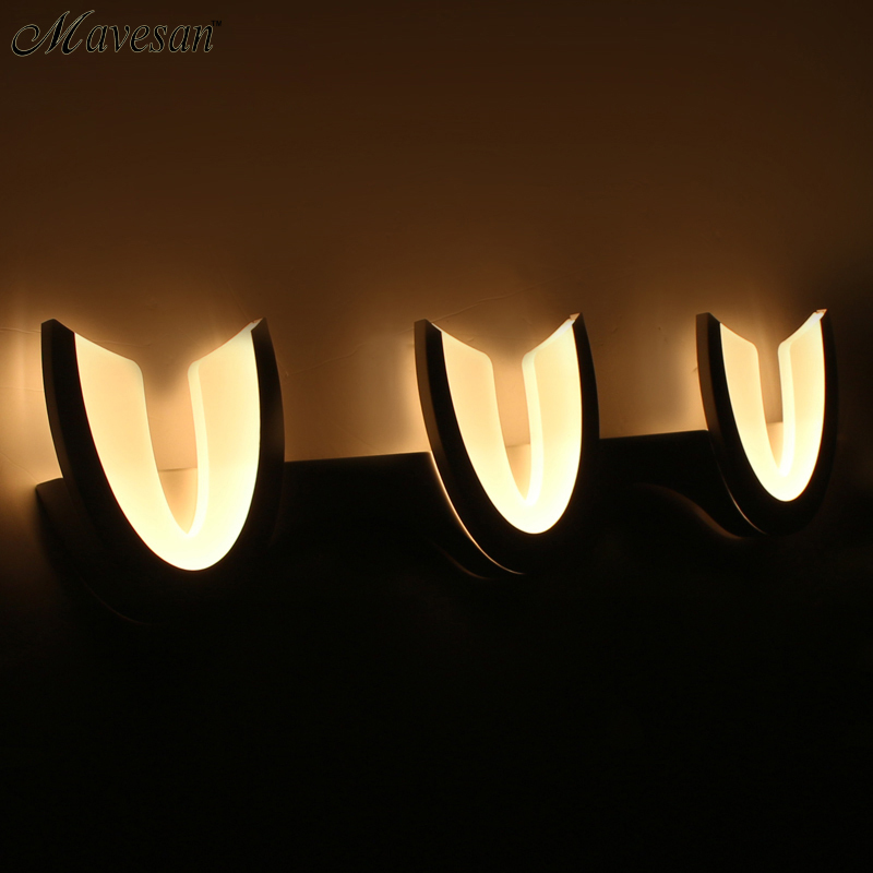 novelty led wall lamp lights with inner light for bathroom bedroom 8w/16w wall sconce white indoor lighting lamp