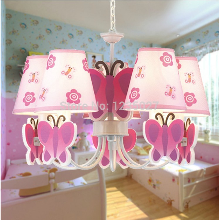 pink butterfly special simplicity of children creative children room lighting bedroom lamps lampshade 5l pendant sy4218/5l