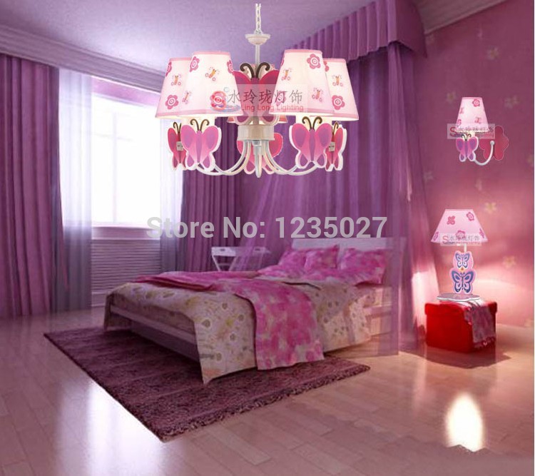 pink butterfly special simplicity of children creative children room lighting bedroom lamps lampshade 5l pendant sy4218/5l