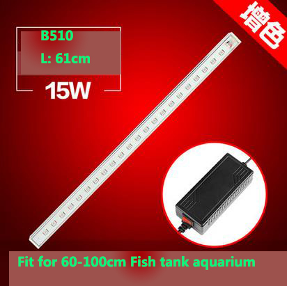 rgb 15w led waterproof fish tank aquarium light bar red +blue+ gree color fit for 60-100cm fish tank