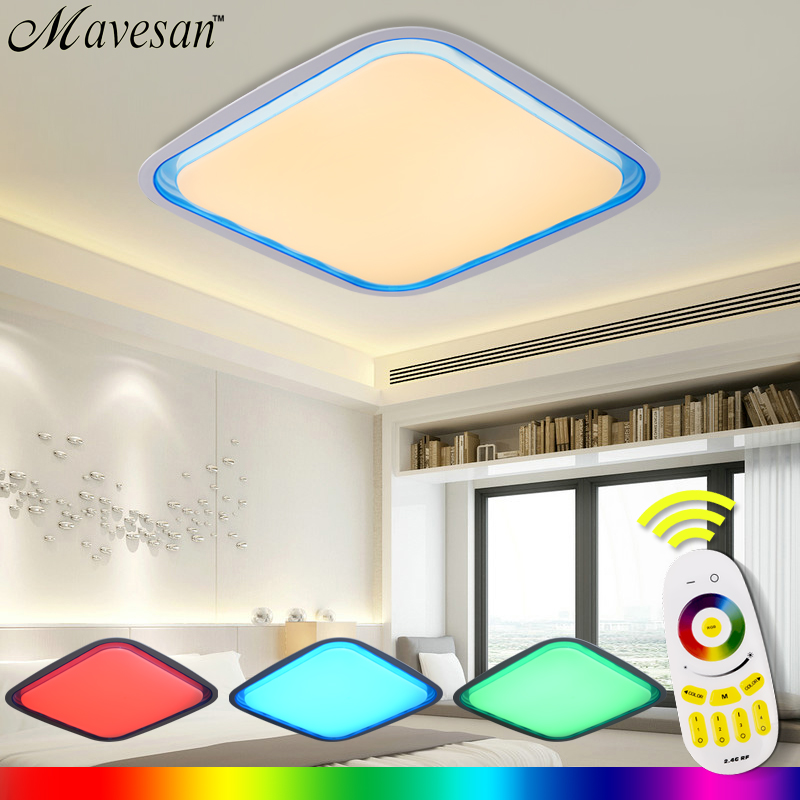 selling 2.4g remote rgb ceiling light rgb+cool white+warm white smart led lamp shade / modern ceiling light for living room