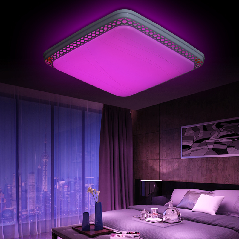 selling 2.4g remote rgb ceiling light rgb+cool white+warm white smart led lamp shade / modern ceiling light for living room