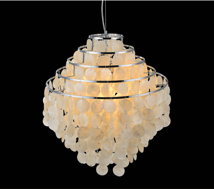 shell dining room pendant lamp contemporary light fixtures lampen art suspension luminaire 110 220v home lighting