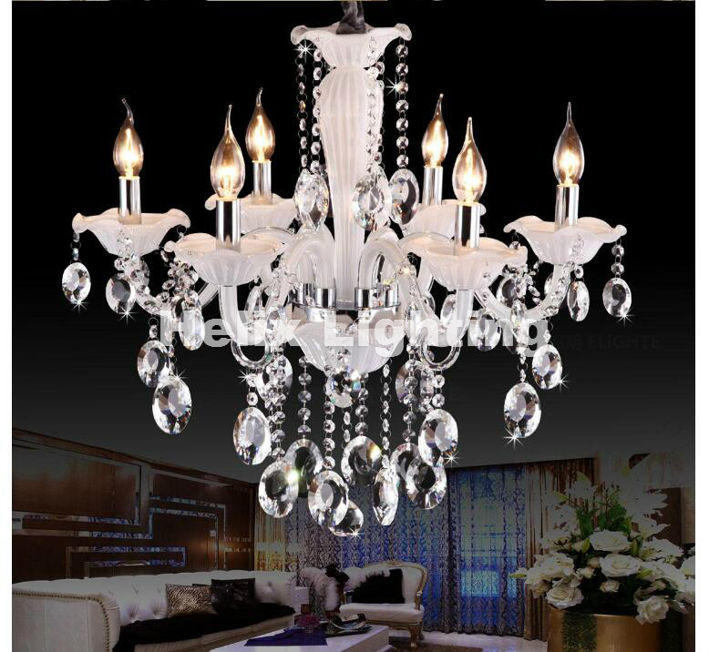 shinning white crystal chandeliers modern led chandeliers for living room ac lustres de sala de cristal decoration