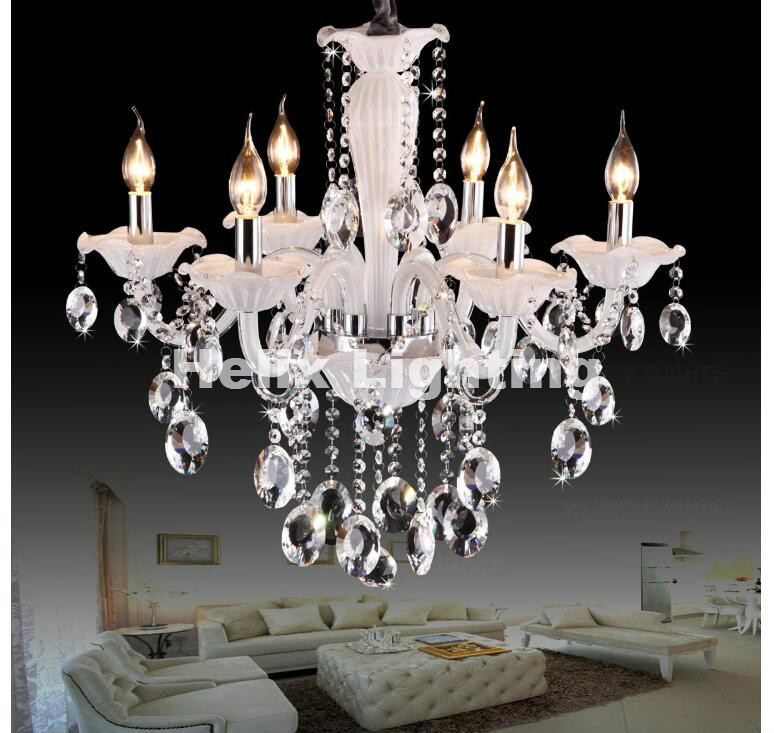 shinning white crystal chandeliers modern led chandeliers for living room ac lustres de sala de cristal decoration