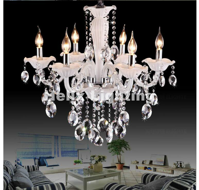 shinning white crystal chandeliers modern led chandeliers for living room ac lustres de sala de cristal decoration