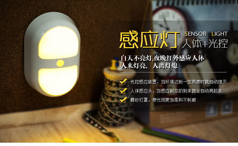 ship 2015 new cretive design wall lamp mini led human sensor night lights human body auto motion light sensor induction lamp