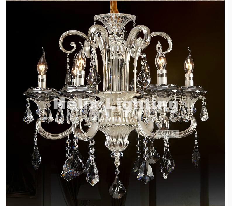 silver crystal chandelierfixture novelty style fitting lustres for living room dining room bedroom lamp lighting