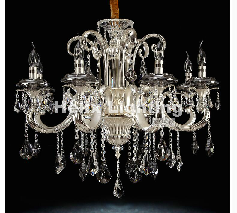 silver crystal chandelierfixture novelty style fitting lustres for living room dining room bedroom lamp lighting