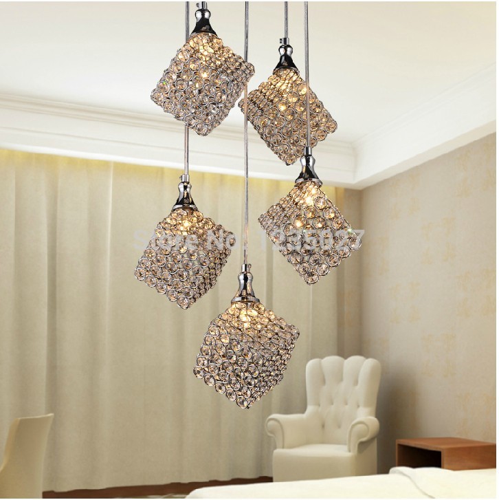 simple modern k9 crystal pendant lamp art chandelier living room restaurant dining room lighting 5l 1pc/package