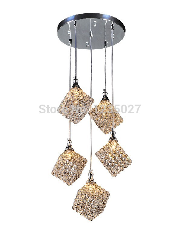 simple modern k9 crystal pendant lamp art chandelier living room restaurant dining room lighting 5l 1pc/package