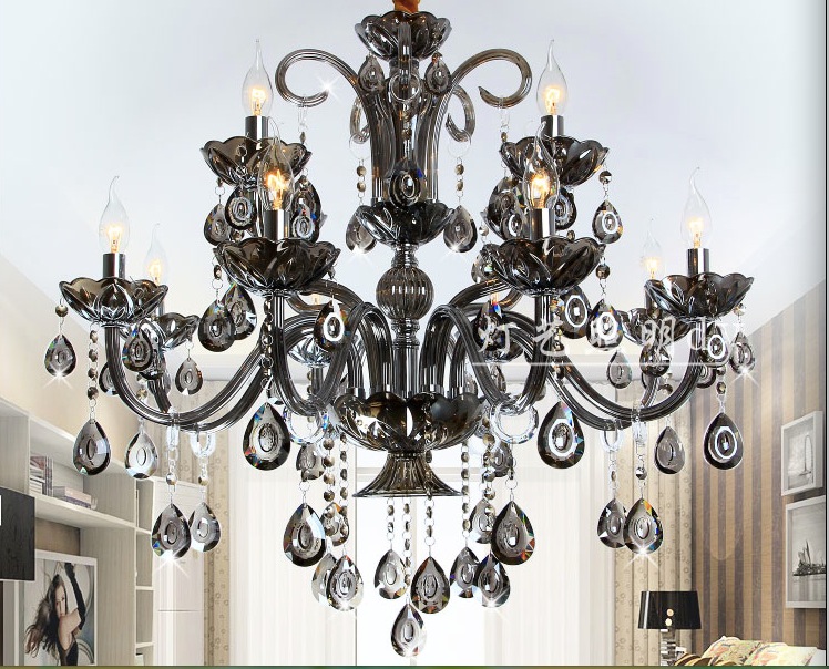 smokey e14 led lamps factory whole modern smokey crystal chandelier crystal chandelier ac guaranteed