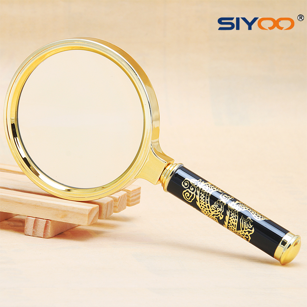 star island diao handheld reading magnifier 80mm 8 times reading the newspaper with a magnifying glass to send the bag