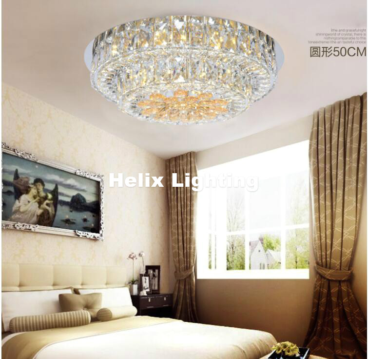 steel d50m led 51w crystal ceiling lamp living room lamp led ceiling bedroom corridor lighting ac 110-240v lamp