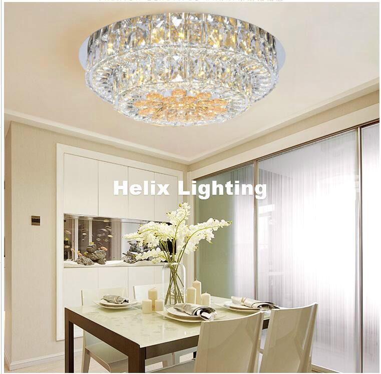 steel d50m led 51w crystal ceiling lamp living room lamp led ceiling bedroom corridor lighting ac 110-240v lamp