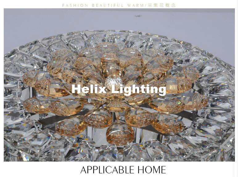 steel d50m led 51w crystal ceiling lamp living room lamp led ceiling bedroom corridor lighting ac 110-240v lamp