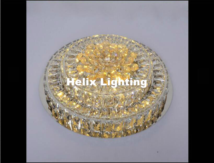 steel d50m led 51w crystal ceiling lamp living room lamp led ceiling bedroom corridor lighting ac 110-240v lamp