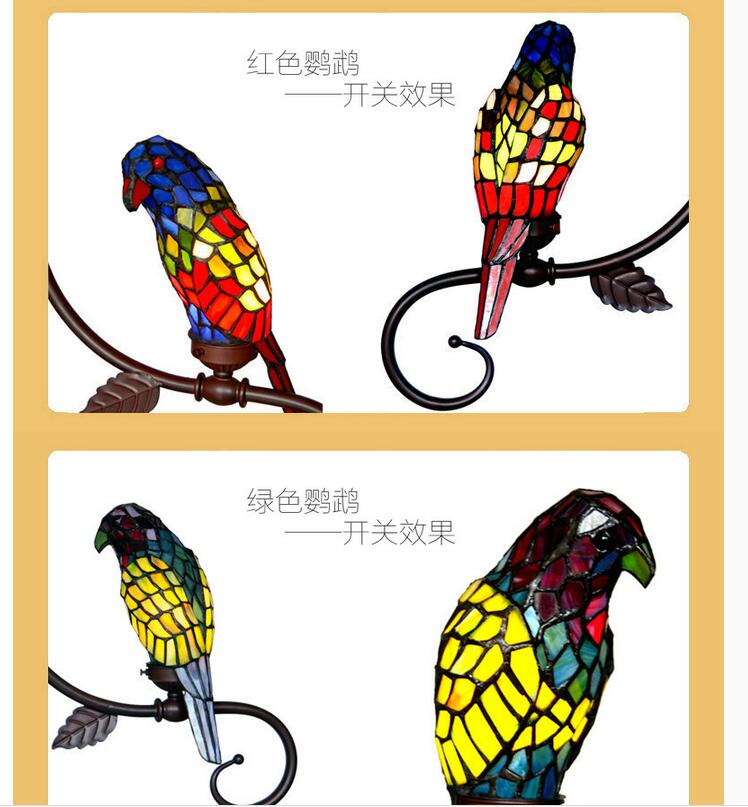 tiffany single and double novelty bird pendant child bedroom parrot lamps for balcony home decoration ac e27 guaranteed