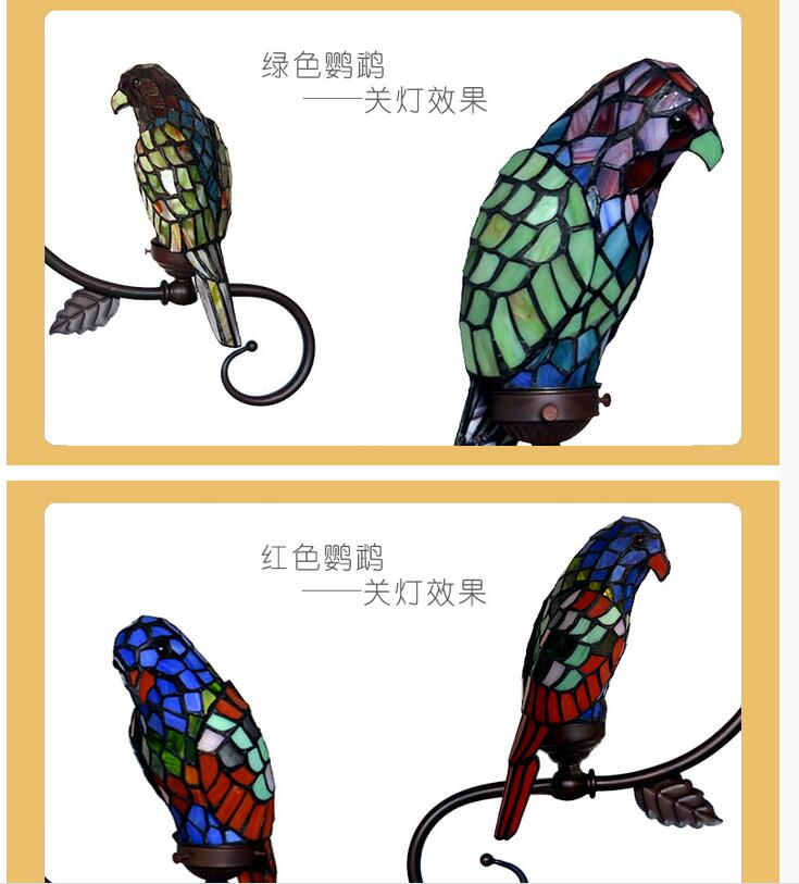 tiffany single and double novelty bird pendant child bedroom parrot lamps for balcony home decoration ac e27 guaranteed