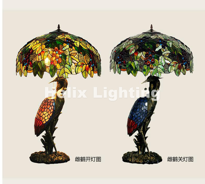 tiffany table lamps d51cm h86cm luxurious ancient garden e27 bedside lamps living room decoration bedroom lamp