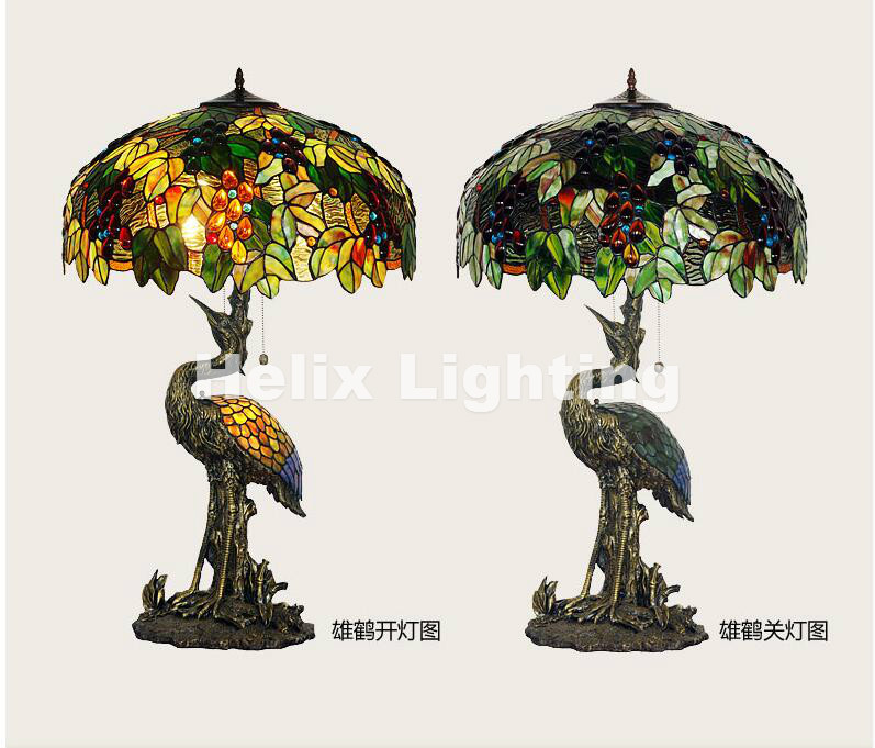 tiffany table lamps d51cm h86cm luxurious ancient garden e27 bedside lamps living room decoration bedroom lamp