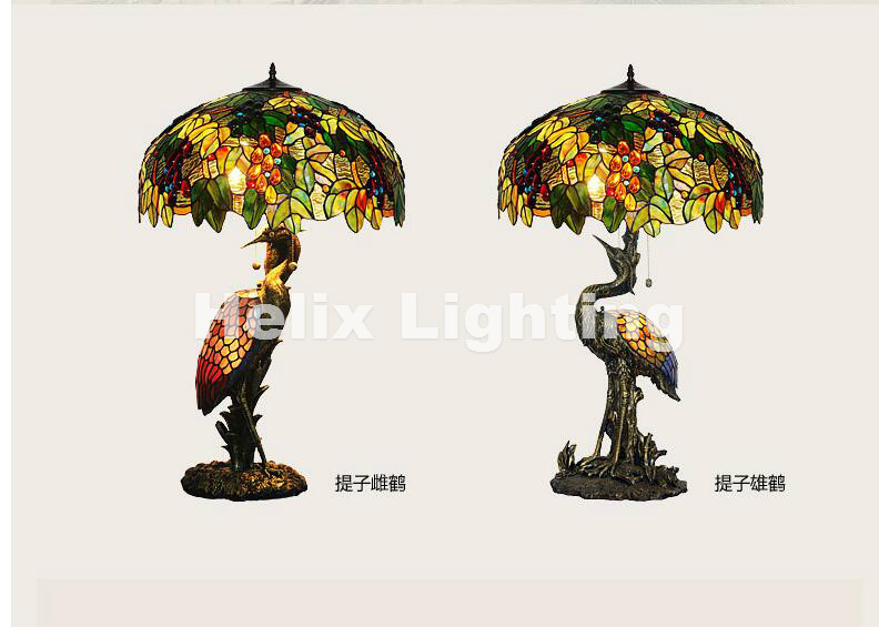 tiffany table lamps d51cm h86cm luxurious ancient garden e27 bedside lamps living room decoration bedroom lamp