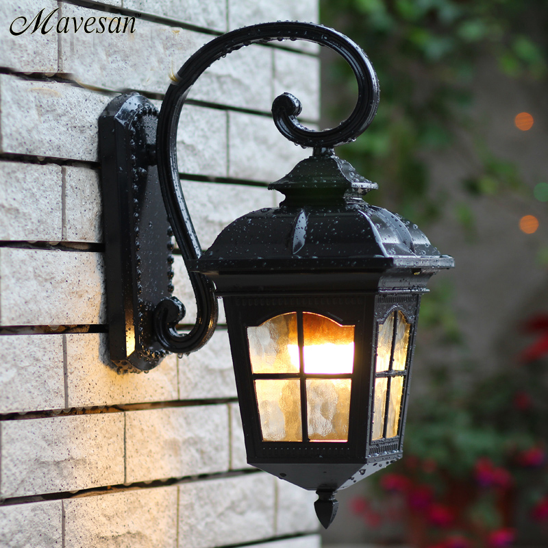 vintage waterproof outdoor wall light with aluminum base for retro villa creative outdoor lighting porch lights