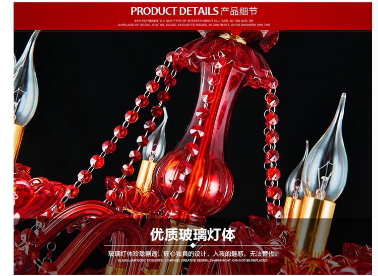 wine red design chrome frame crystal pendant crystal chandeliers sy4087/6l d500mm h600mm fast