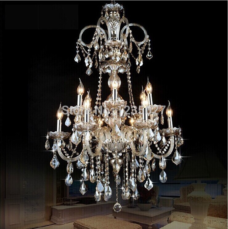 12 light chandelier luxury k9 crystal chandelier lighting d700mm h1070mm modern crystal living room bedroom chandelier