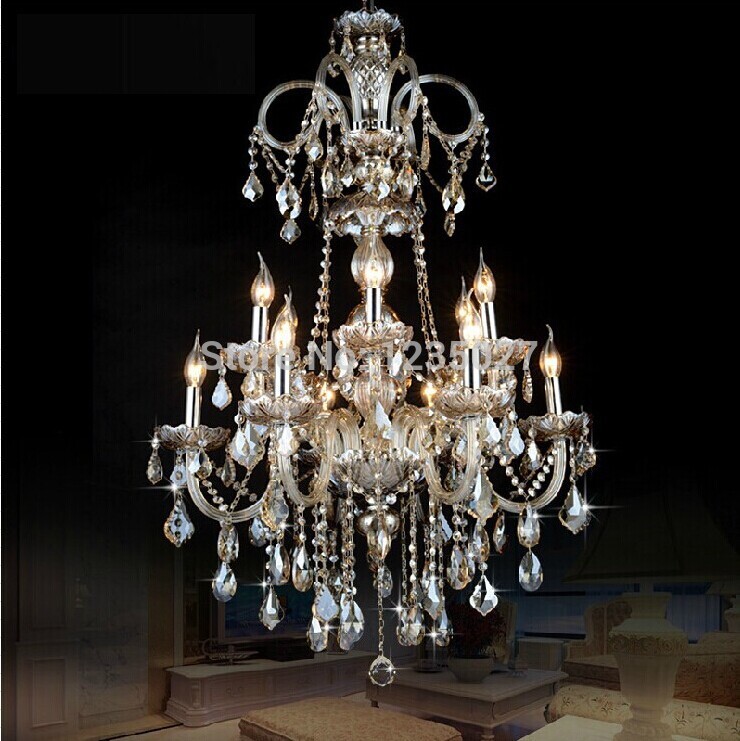 12 light chandelier luxury k9 crystal chandelier lighting d700mm h1070mm modern crystal living room bedroom chandelier