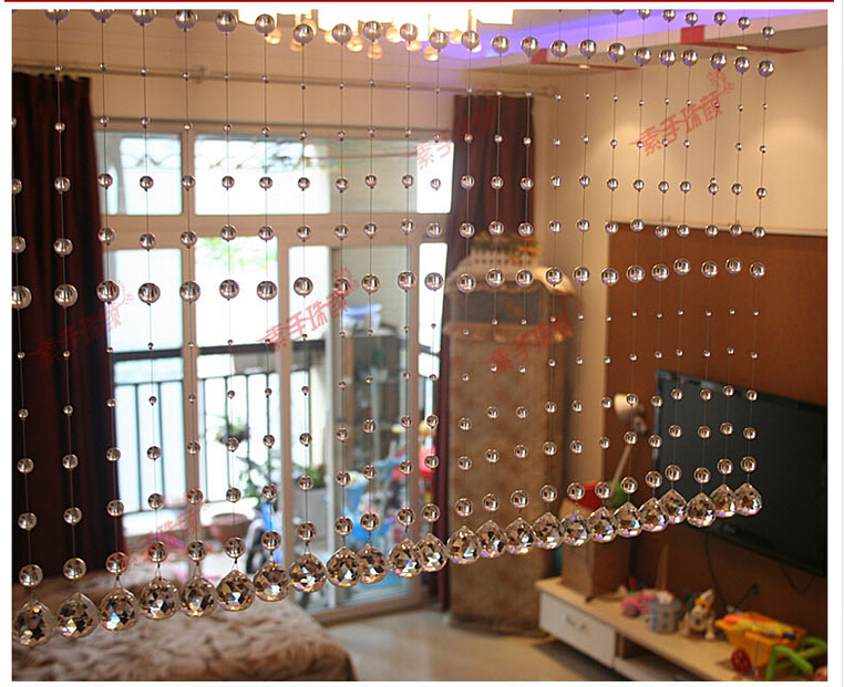 15m/lot 1.2m per pc nice crystal glass beads curtain,wedding trimming curtain, diy beads curtain for home decoration