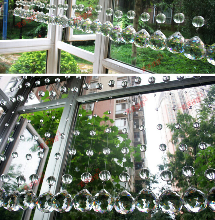 15m/lot 1.2m per pc nice crystal glass beads curtain,wedding trimming curtain, diy beads curtain for home decoration