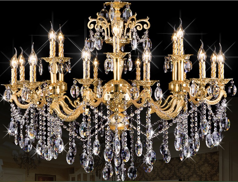 18 heads e14 lamps factory whole modern gold crystal chandelier k9 crystal chandelier k9 crystal pendant lamp