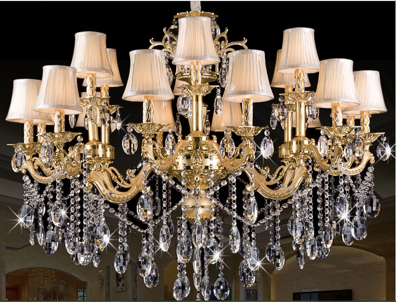 18 heads e14 lamps factory whole modern gold crystal chandelier k9 crystal chandelier k9 crystal pendant lamp