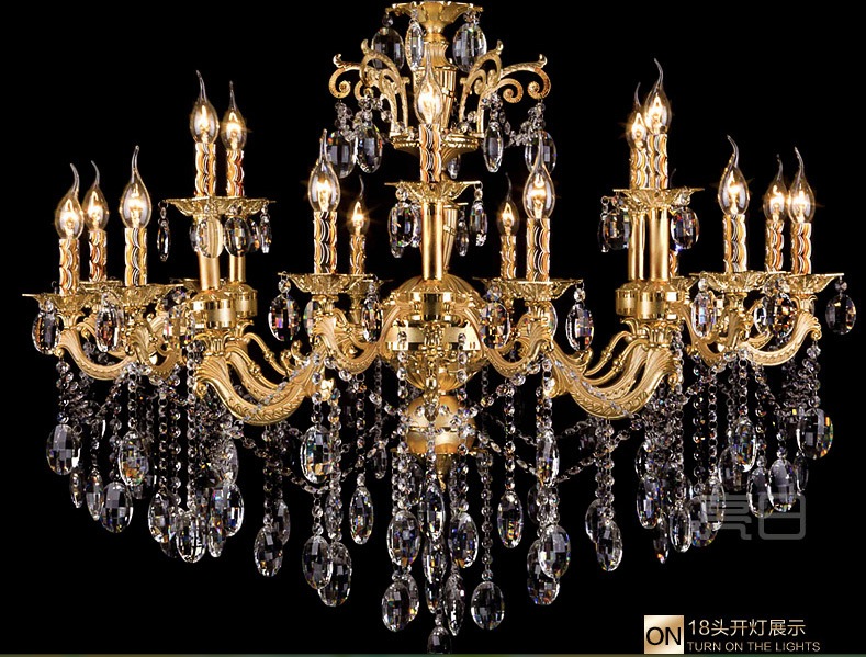 18 heads e14 lamps factory whole modern gold crystal chandelier k9 crystal chandelier k9 crystal pendant lamp