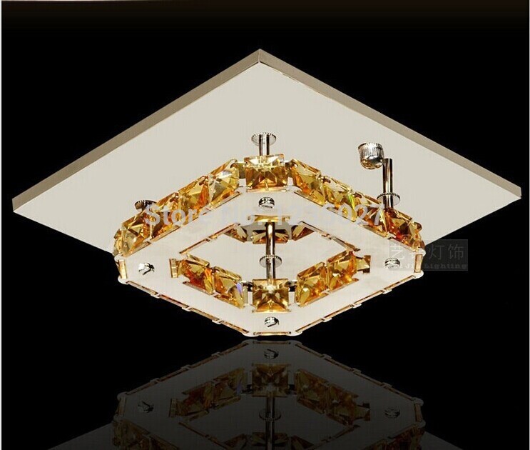 1l/2l/3l square modern led diamond crystal ceiling light fitting crystal lamp corridor lighting fast 2pcs per lot