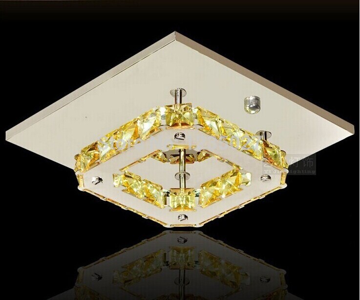 1l/2l/3l square modern led diamond crystal ceiling light fitting crystal lamp corridor lighting fast 2pcs per lot