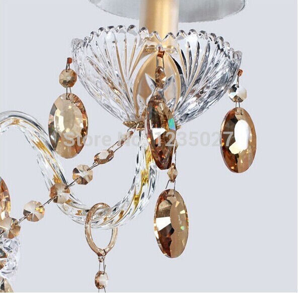 2 lights golden crystal wall lamp candle e14 crystal wall light 2 bulbs clear crystal wall lighting