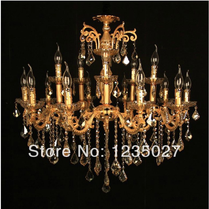 2014 luxury design gold chandelier crystal lamp for home and el decoration sy4007/10+5l d950mm h780mm