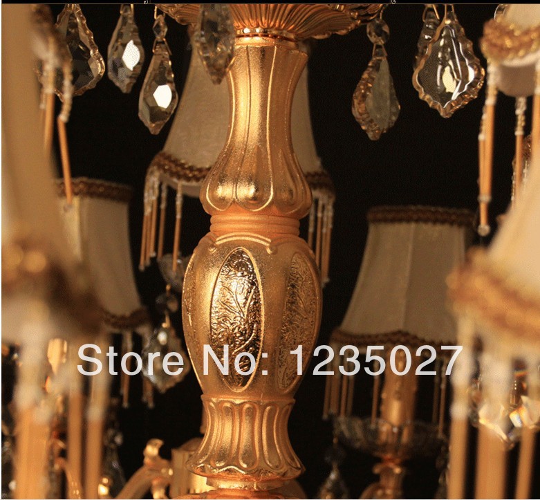 2014 luxury design gold chandelier crystal lamp for home and el decoration sy4007/10+5l d950mm h780mm