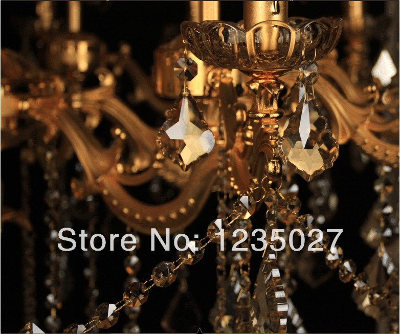 2014 luxury design gold chandelier crystal lamp for home and el decoration sy4007/10+5l d950mm h780mm