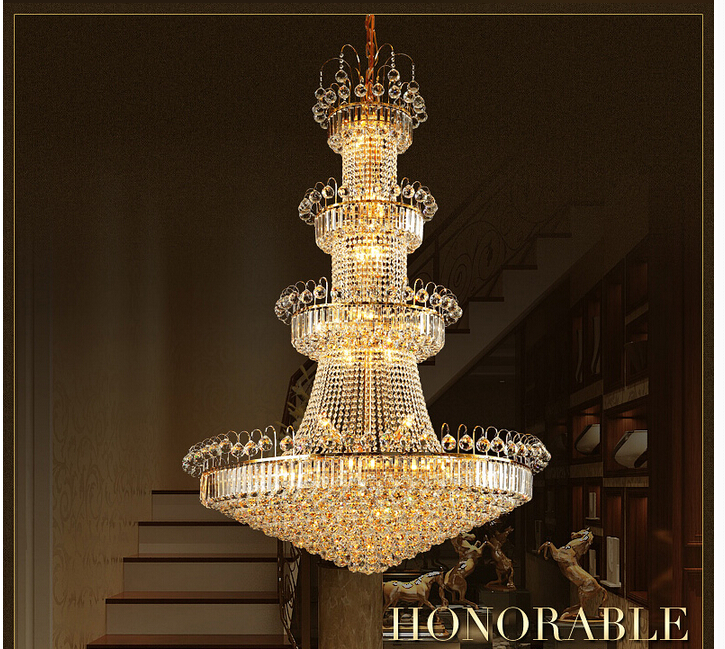 2016 goldtraditional big crystal chandelier pendant lamp 42l e14 led empire el chandelier ac guaranteed