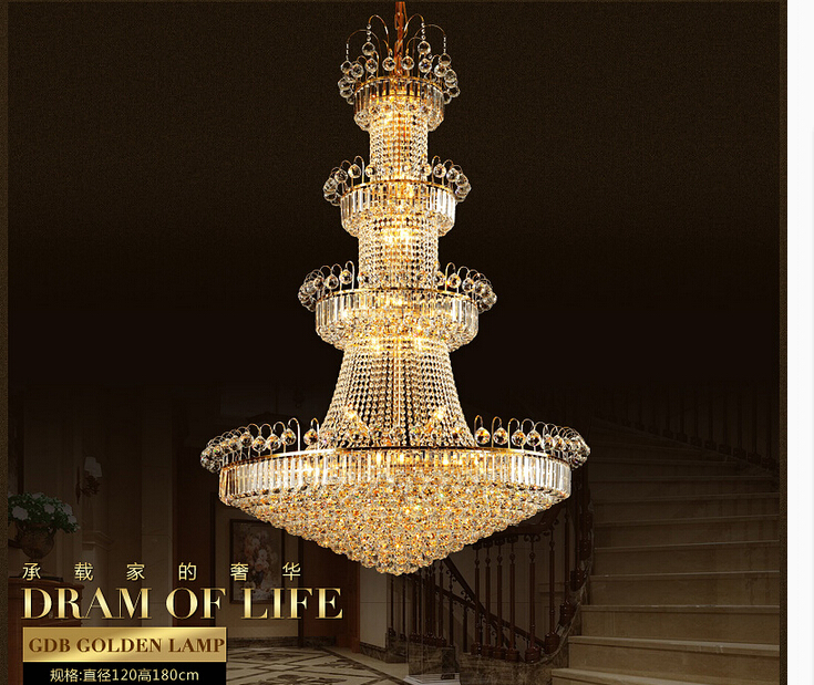 2016 goldtraditional big crystal chandelier pendant lamp 42l e14 led empire el chandelier ac guaranteed